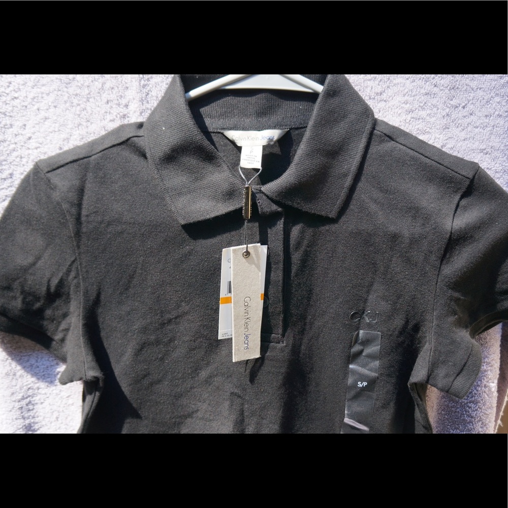NEW Black Calvin Klein polo